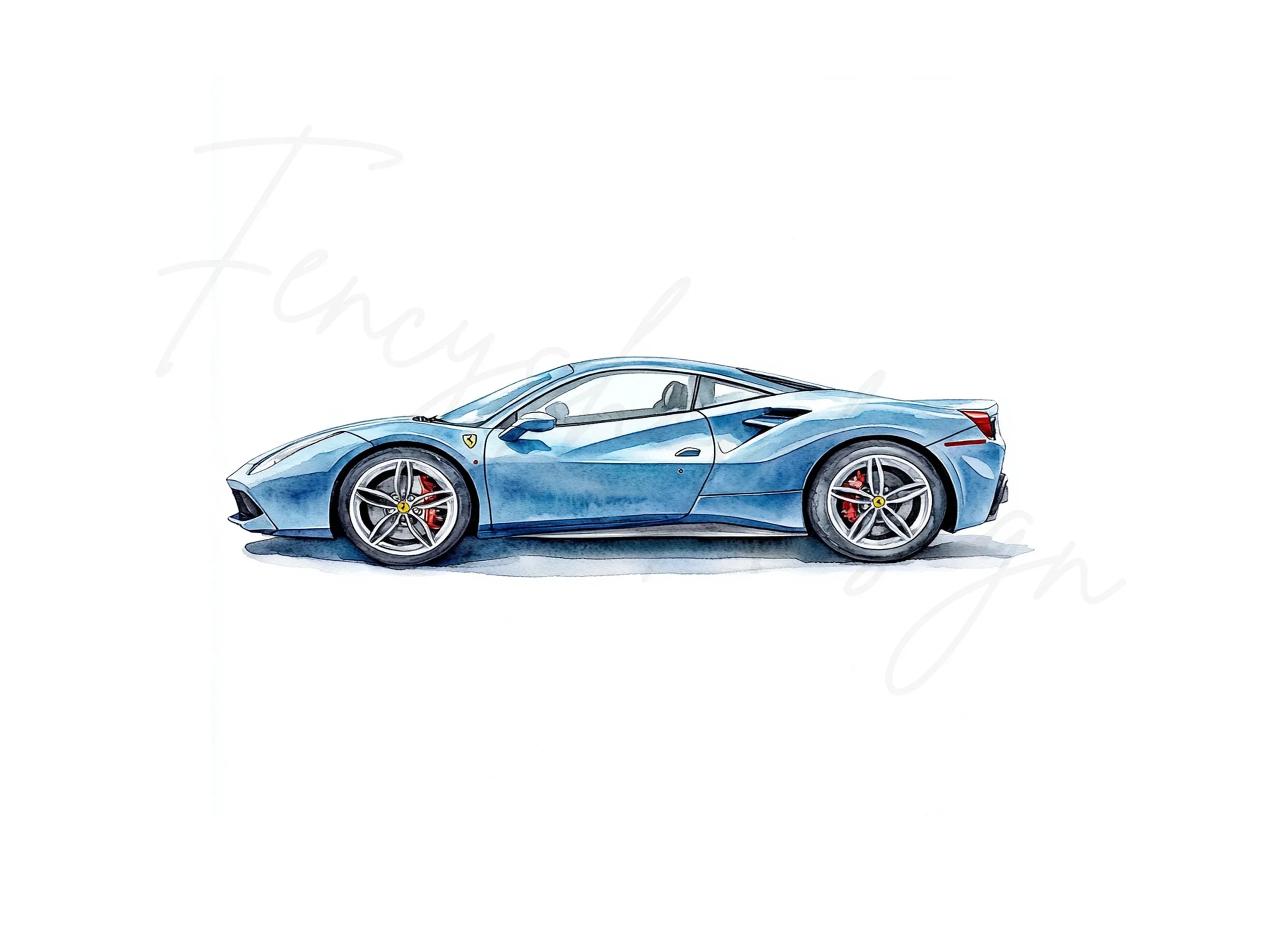 Blue Sports Car Clipart Bundle