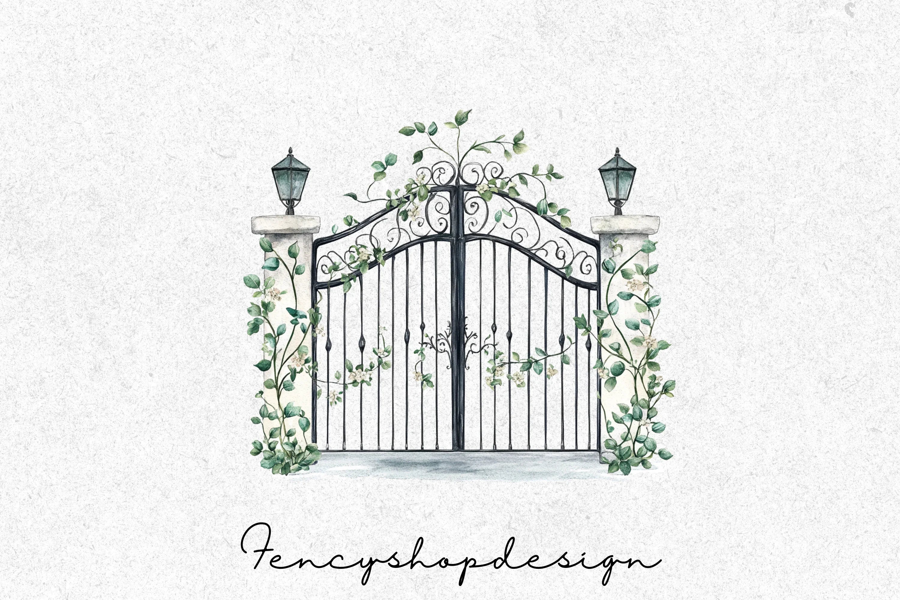 Elegant Ornate Gates Clipart Bundle