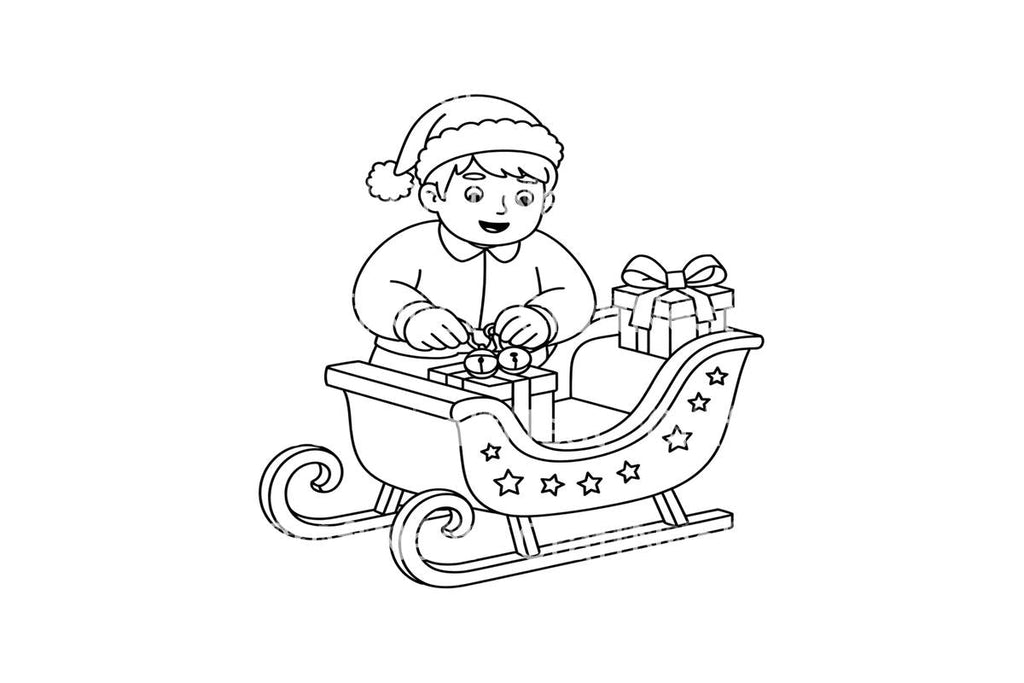 Festive Sleigh and Gifts Coloring Books