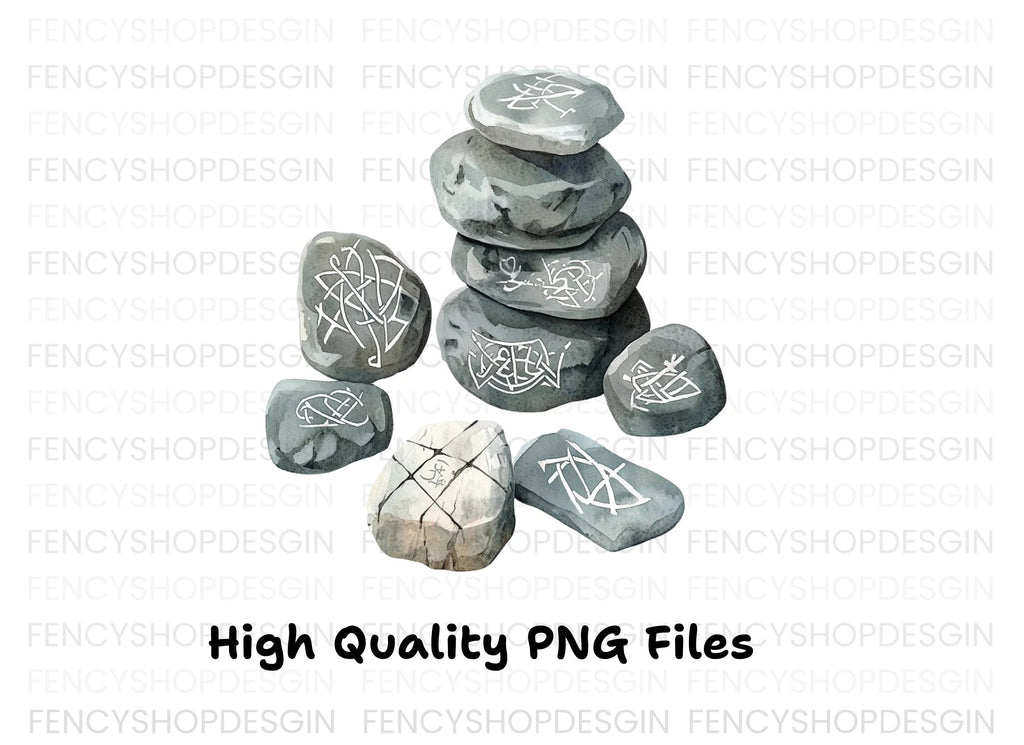 Stacked Rune Stones Clipart Bundle