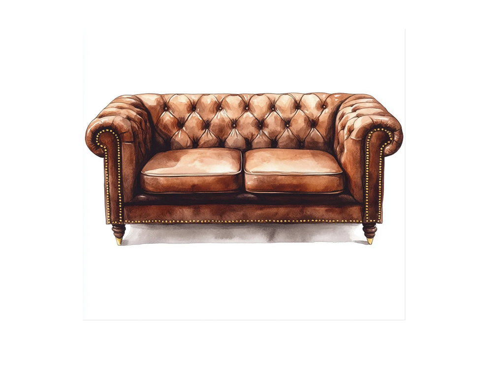 Elegant Chesterfield Sofa Clipart Bundle