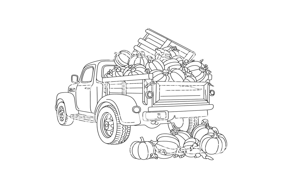 Thanksgiving Turkey Truck Coloring Books