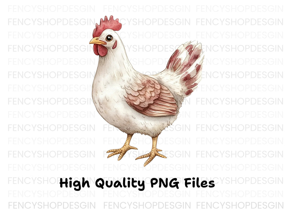 White Chicken Clipart Bundle