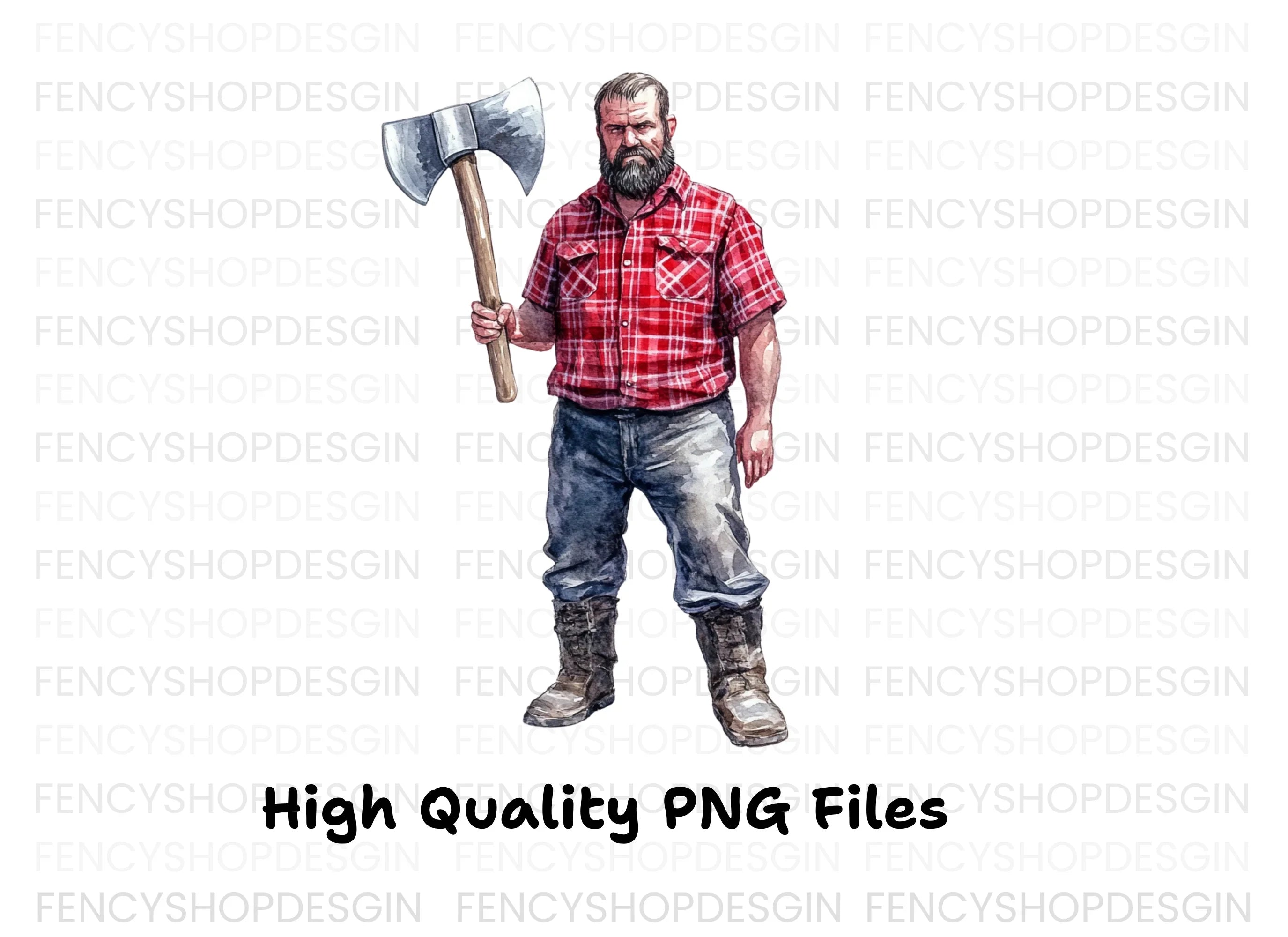 Lumberjack With Axe Clipart Bundle