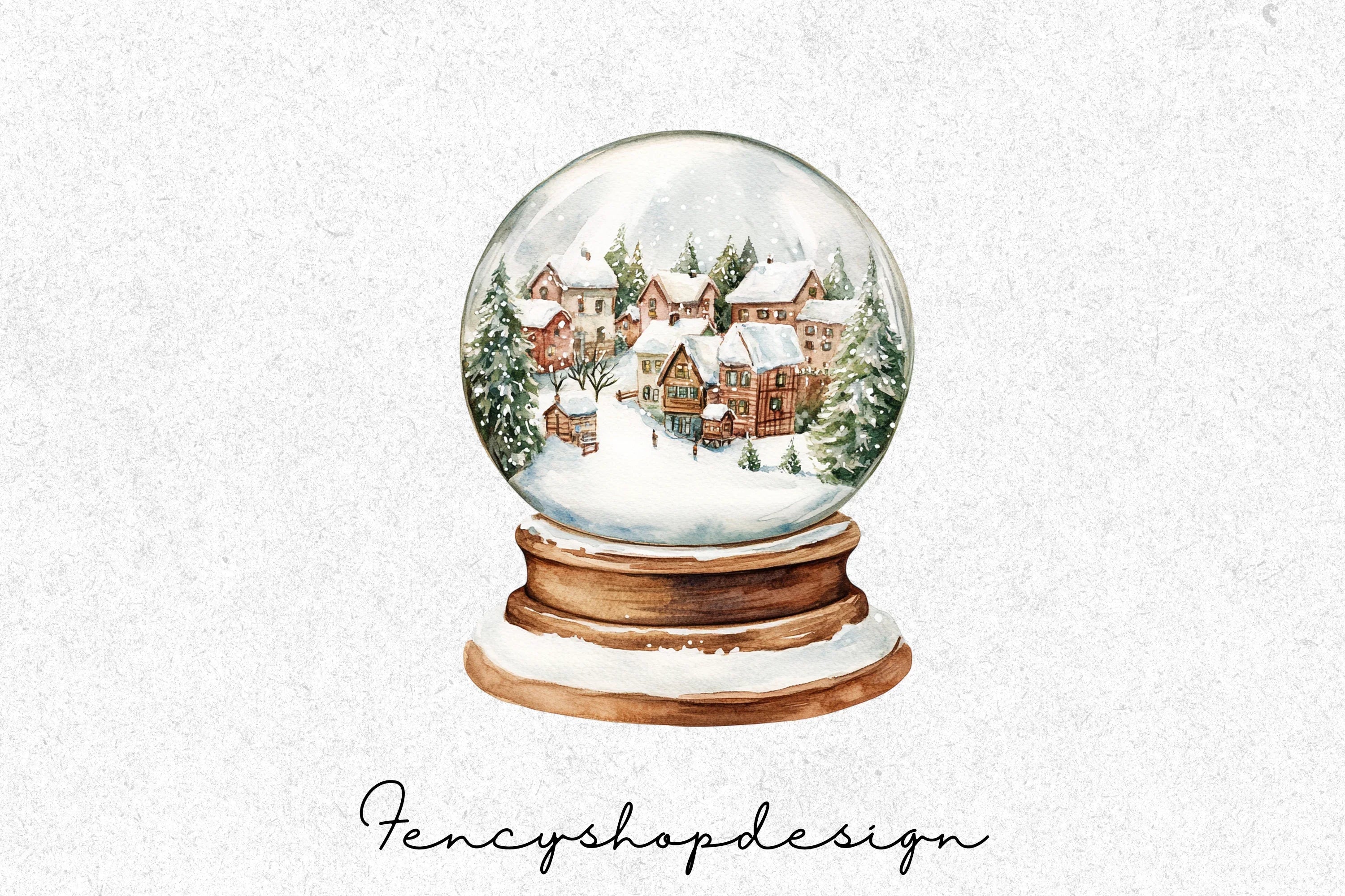 Winter Wonderland Snow Globe Clipart Bundle