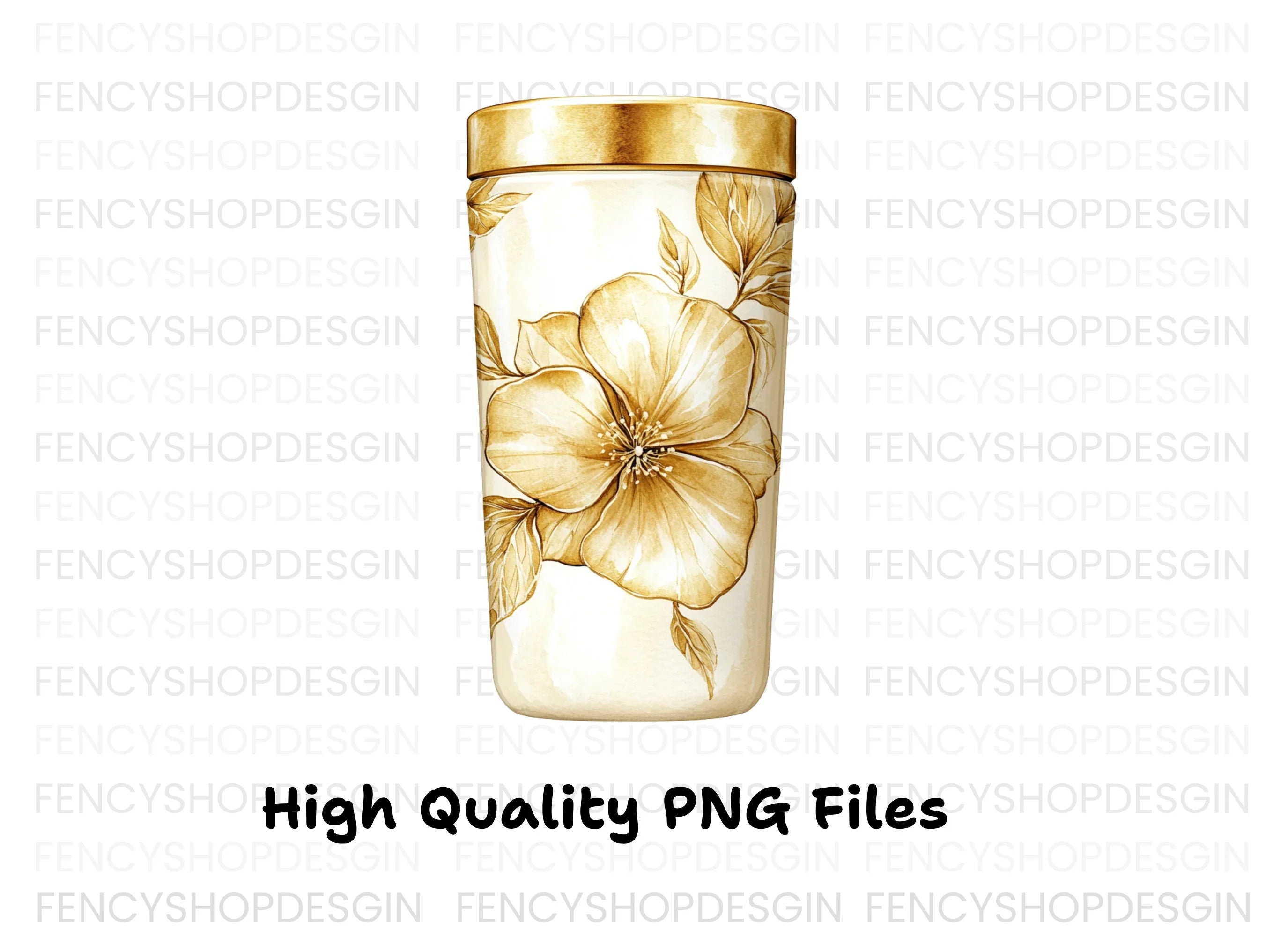 Vintage Sepia Floral Tumbler Clipart Bundle