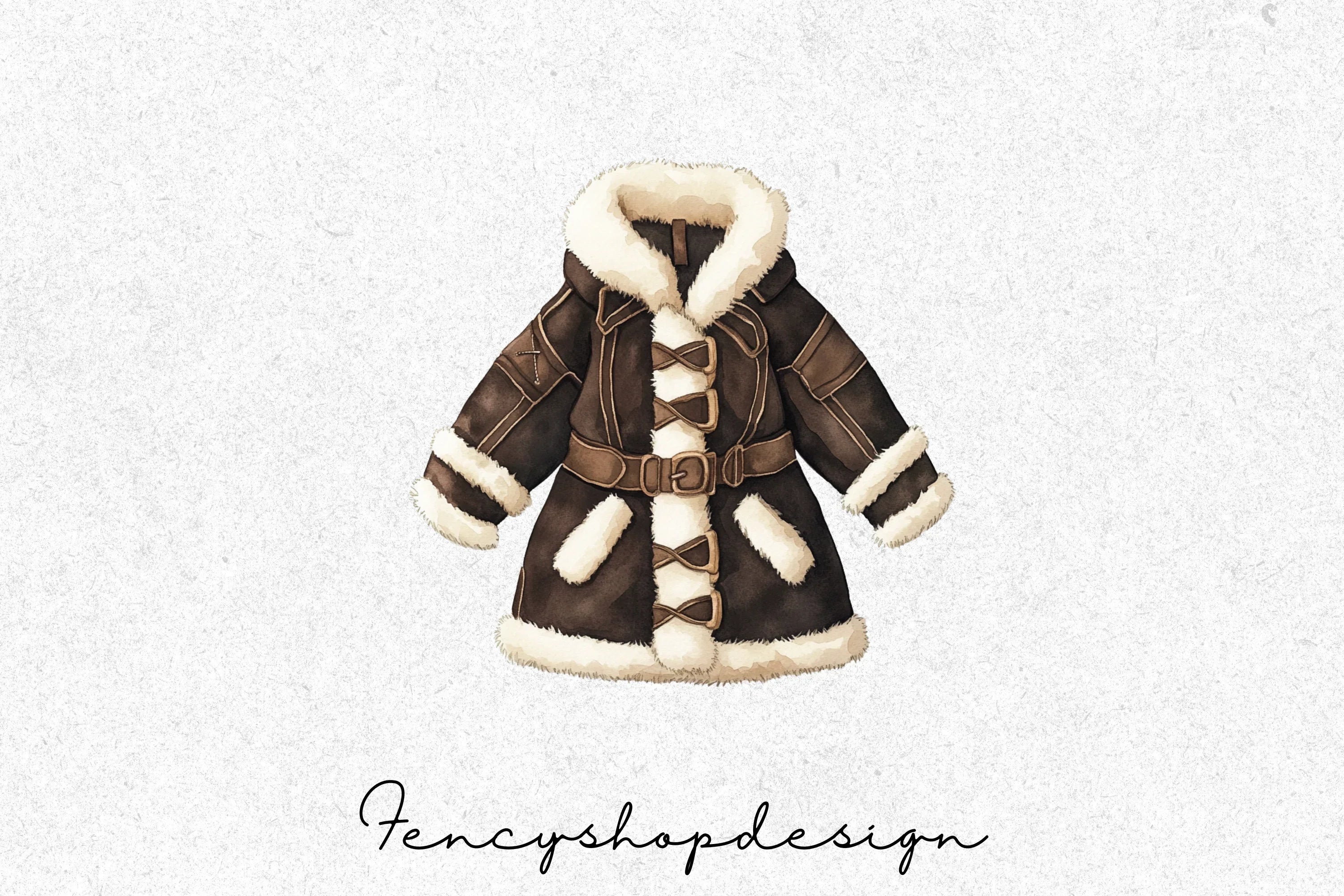 Cozy Winter Parka Clipart Bundle