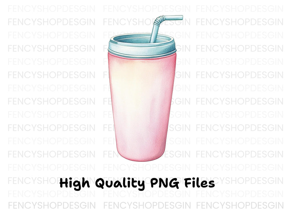 Pink Drink Tumbler Clipart Bundle