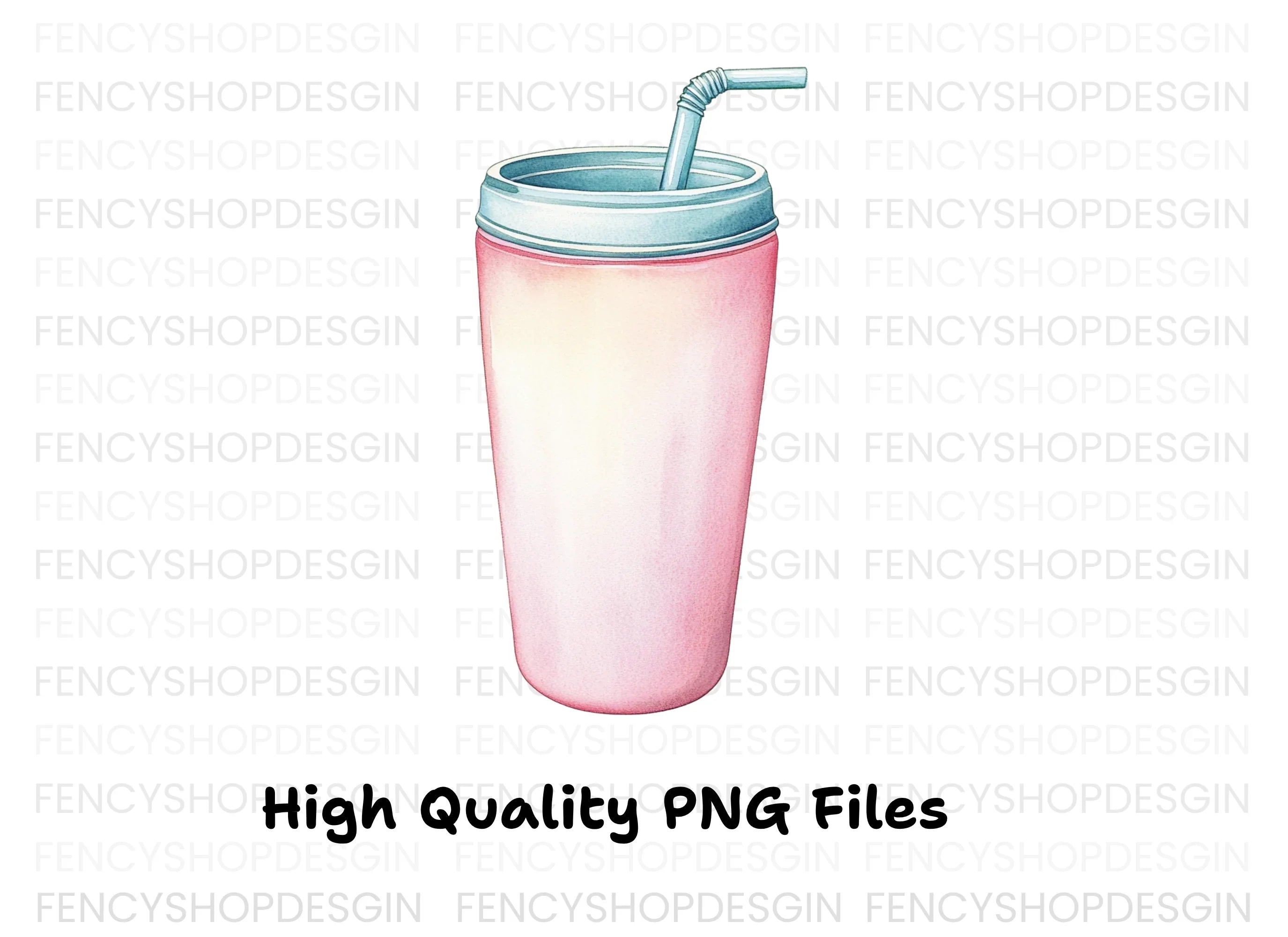 Pink Drink Tumbler Clipart Bundle