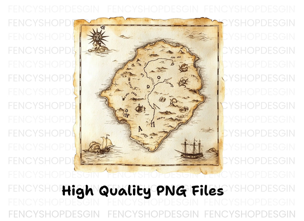 Vintage Treasure Map Clipart Bundle