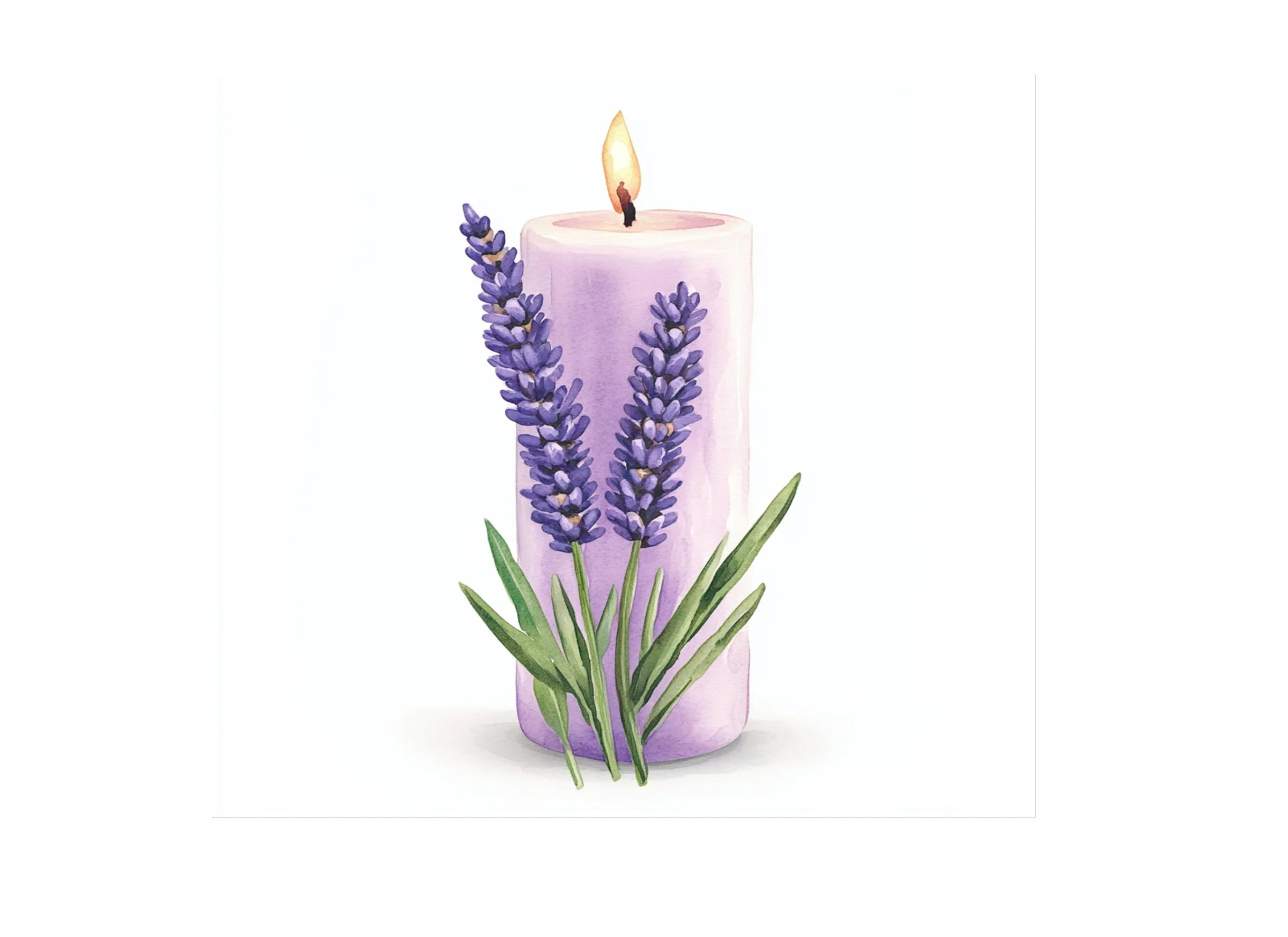 Lavender Candle Clipart Bundle