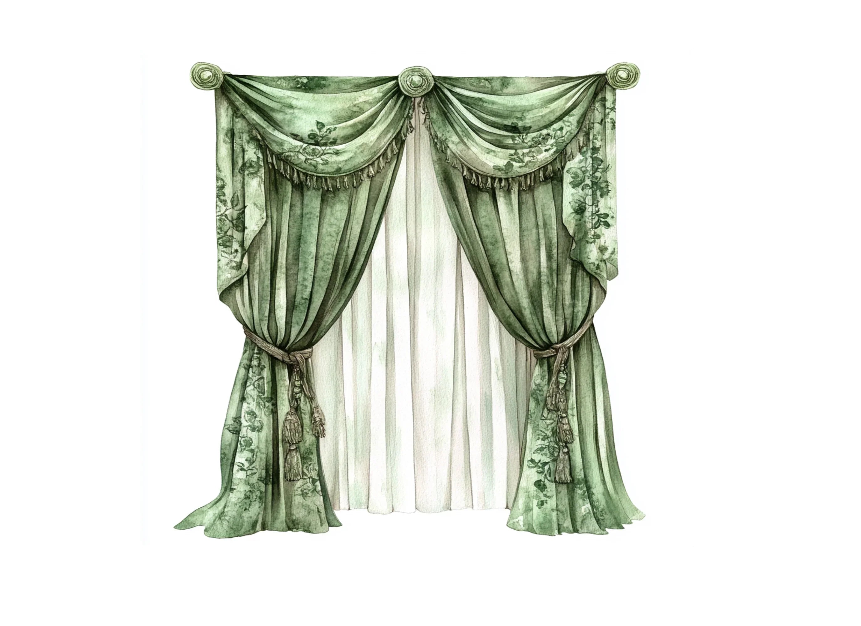 Elegant Curtain Clipart Bundle