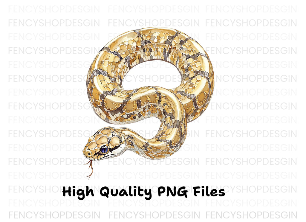 Golden Patterned Snake Clipart Bundle