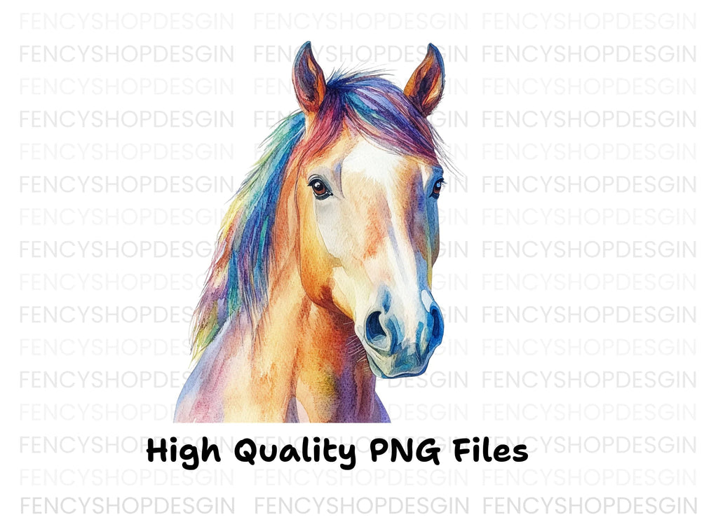 Vibrant Horse Head Clipart Bundle