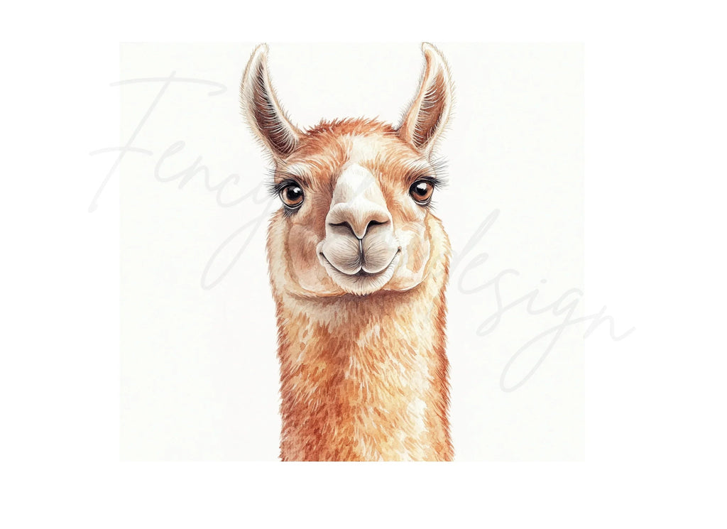 Smiling Llama Head Clipart Bundle