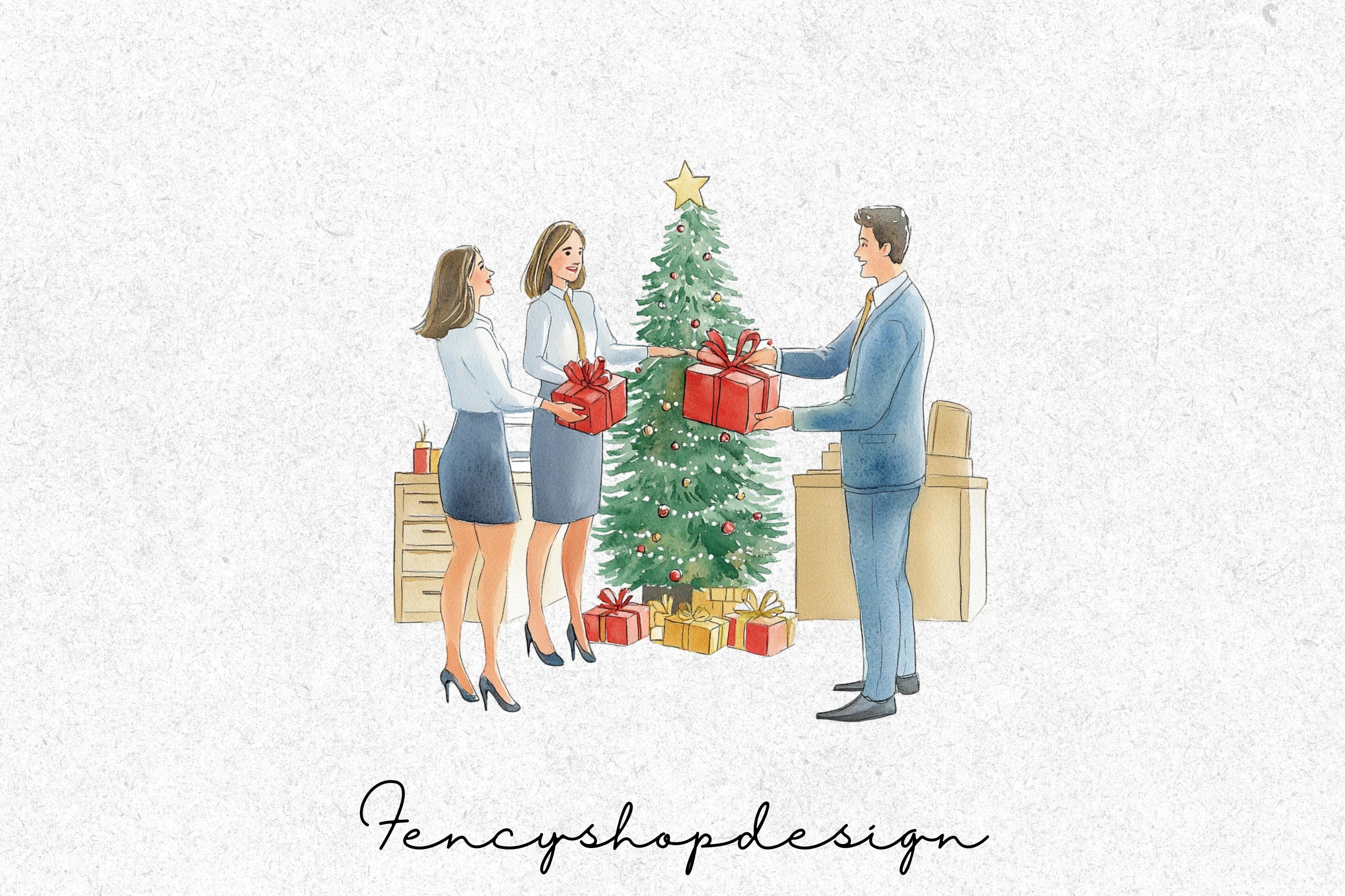 Holiday Gift Exchange Clipart Bundle