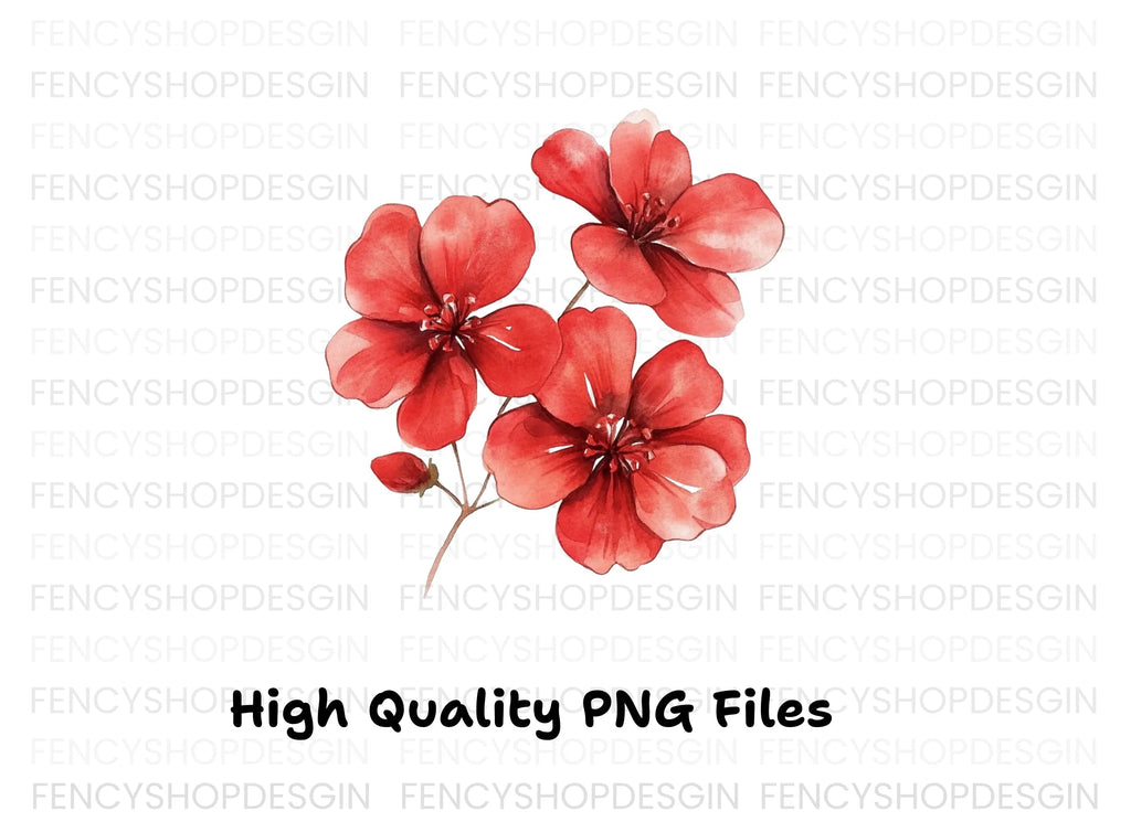 Vibrant Red Blossom Clipart Bundle