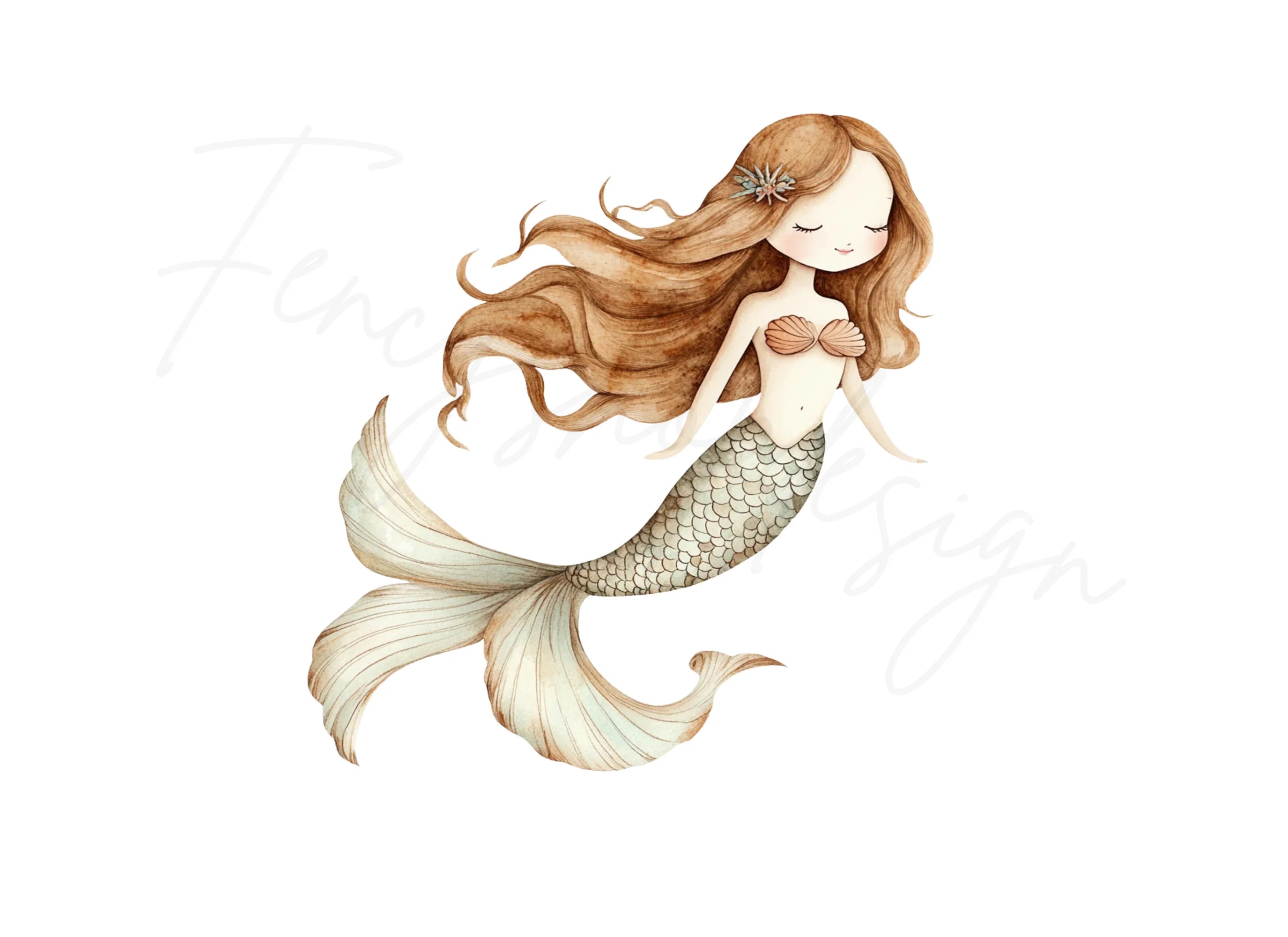 Cute Mermaid Clipart Bundle