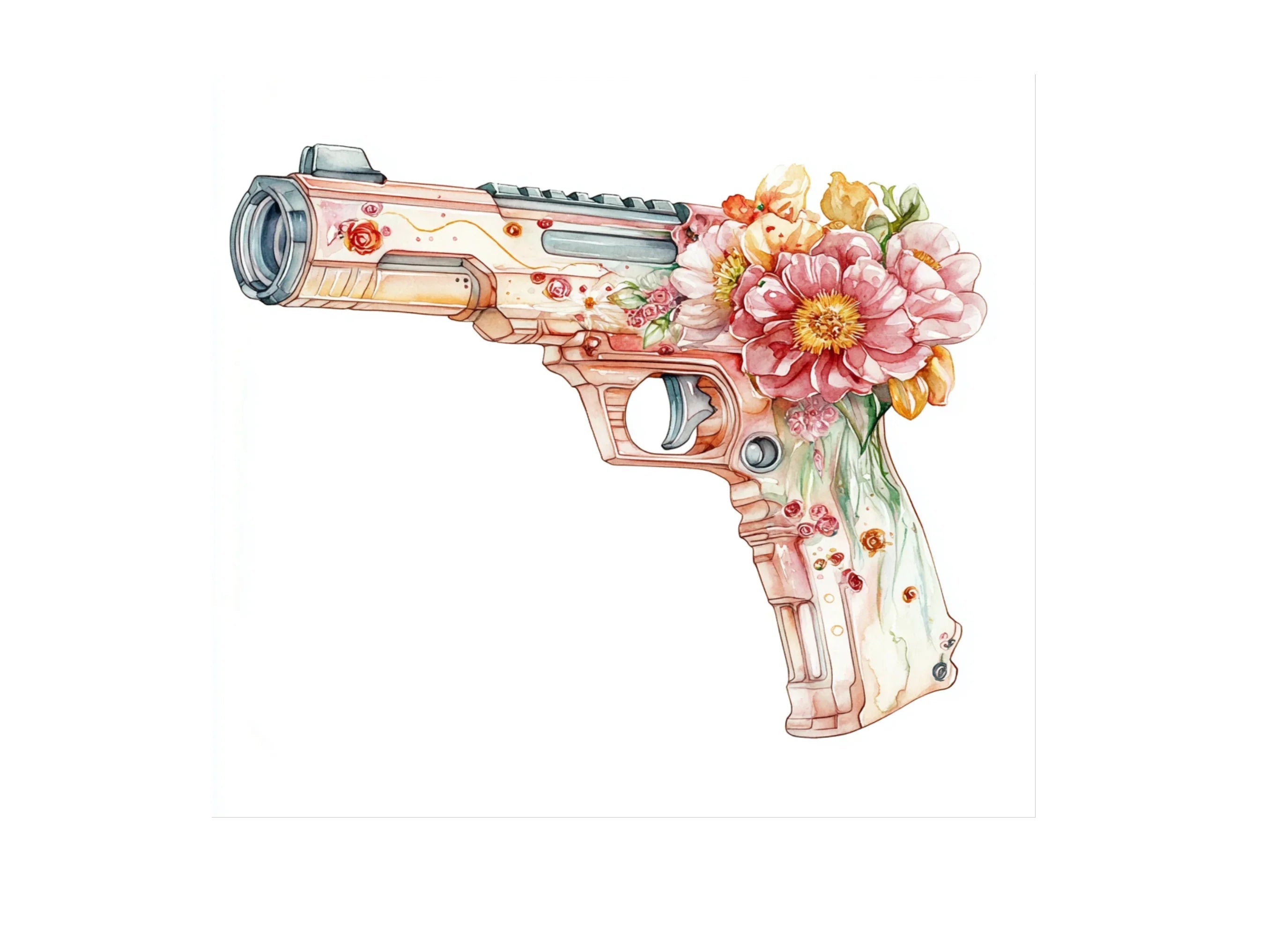 Floral Guns Clipart Bundle