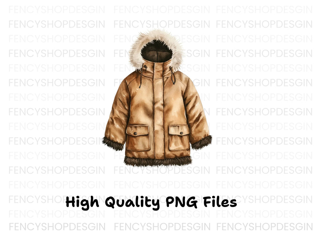 Rustic Winter Jackets Clipart Bundle