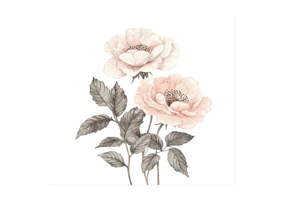 Blush Floral Notebook Clipart Bundle