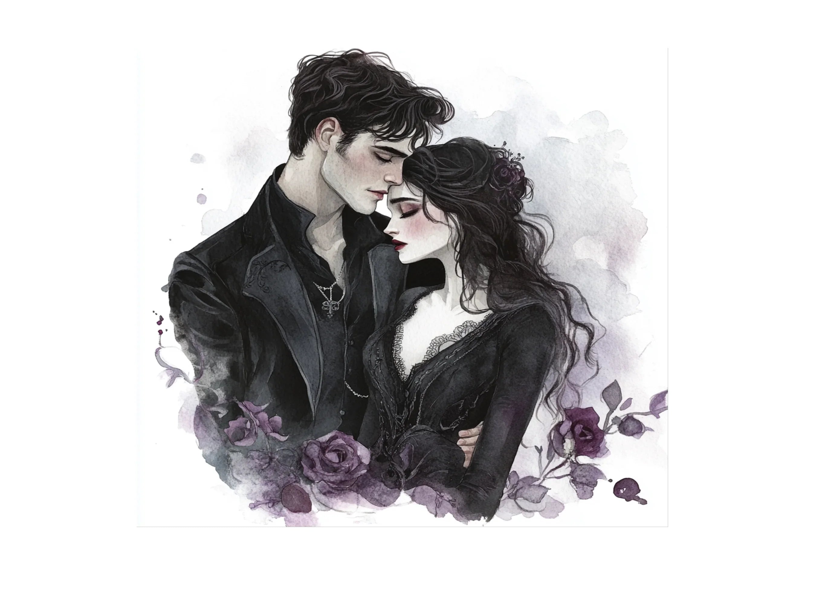 Dark Fantasy Love Story Illustrations Clipart Bundle