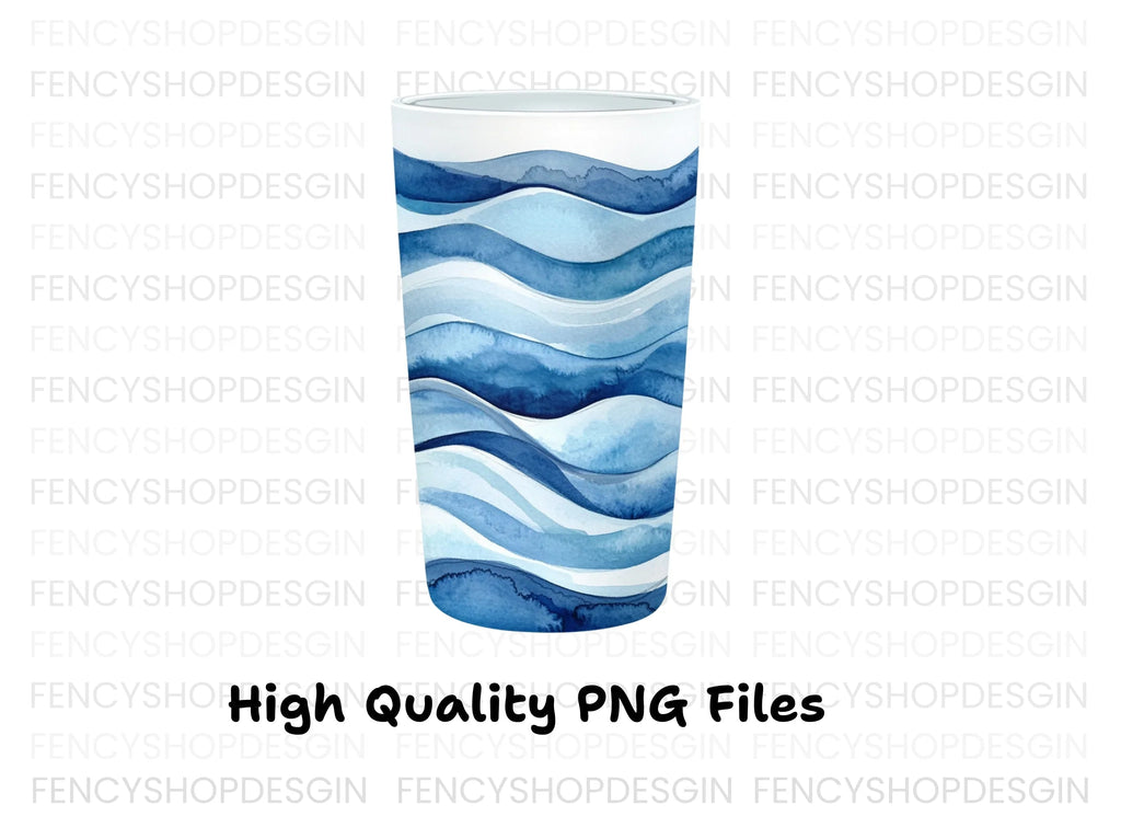 Blue Waves Tumbler Clipart Bundle