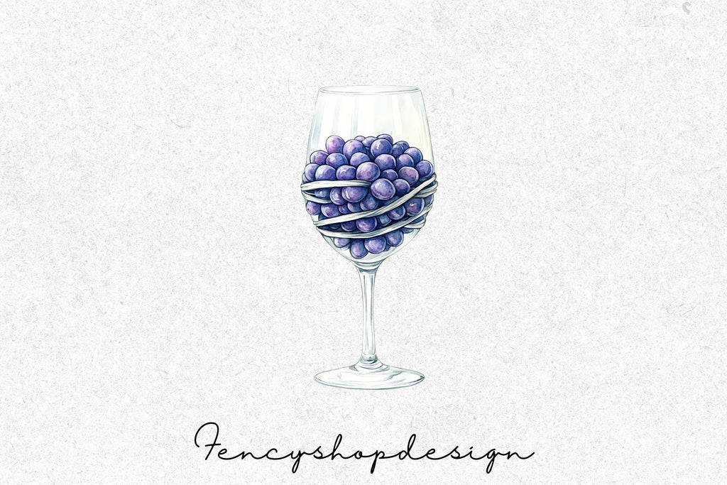 Wine Grapes Clipart Bundle