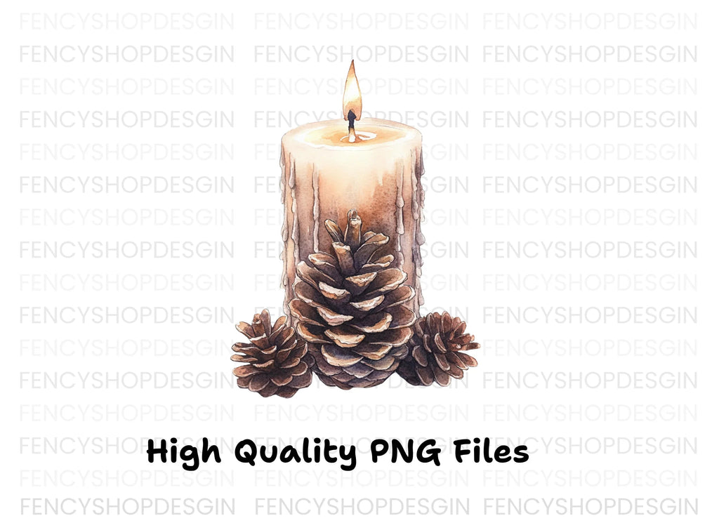 Pinecones Candle Clipart Bundle
