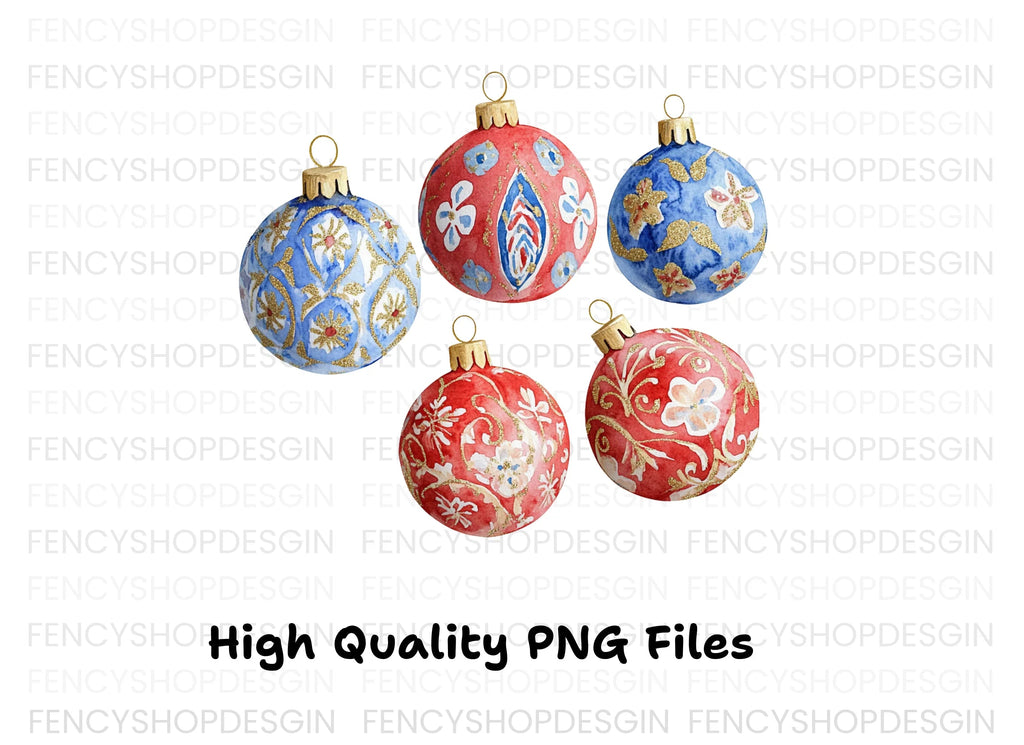 Christmas Ornaments Clipart Bundle