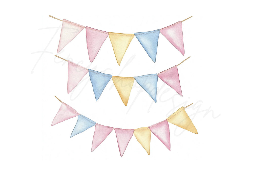 Pastel Bunting Clipart Bundle