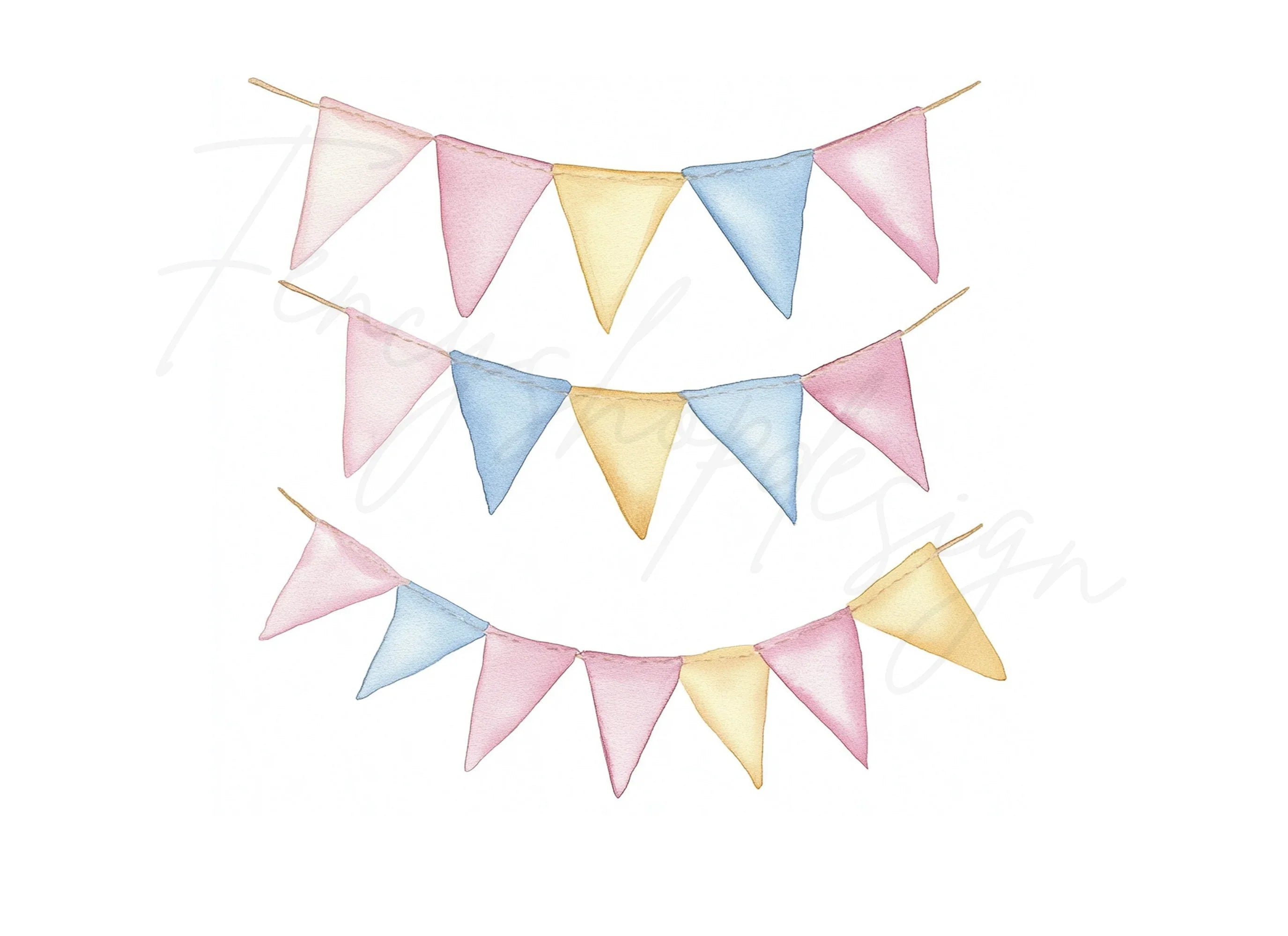 Pastel Bunting Clipart Bundle