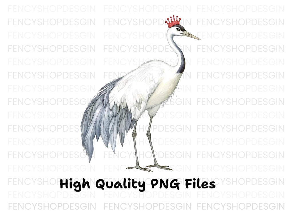 Majestic Crowned Cranes Clipart Bundle