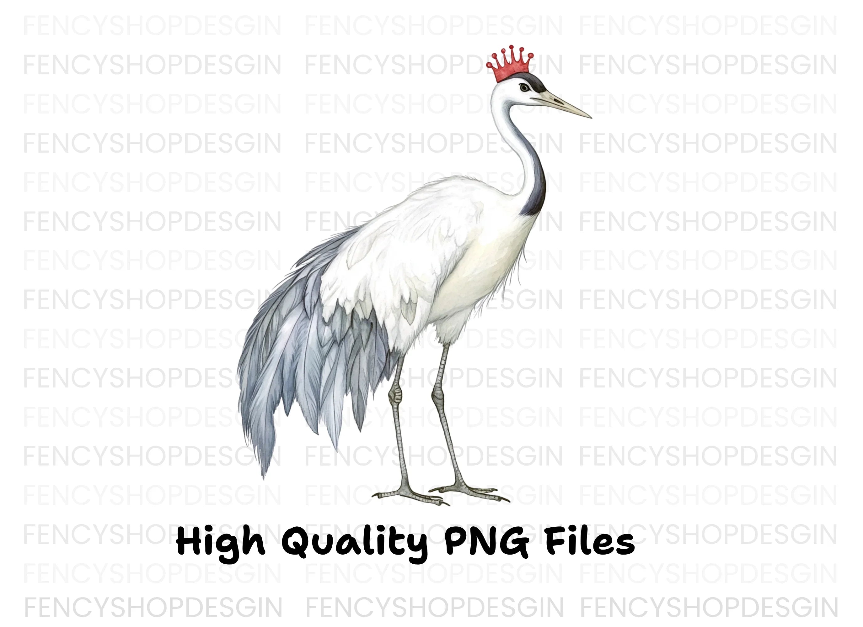 Majestic Crowned Cranes Clipart Bundle