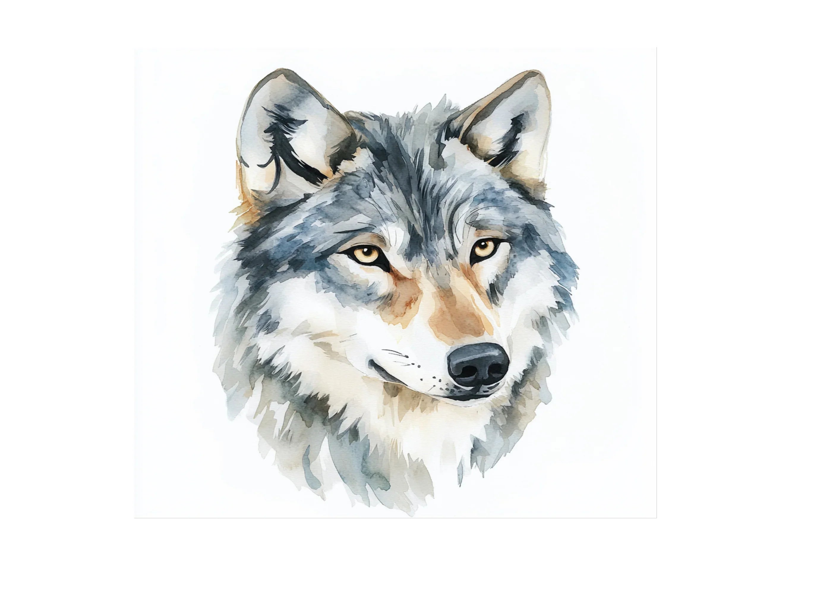Realistic Wolf Portraits Clipart Bundle