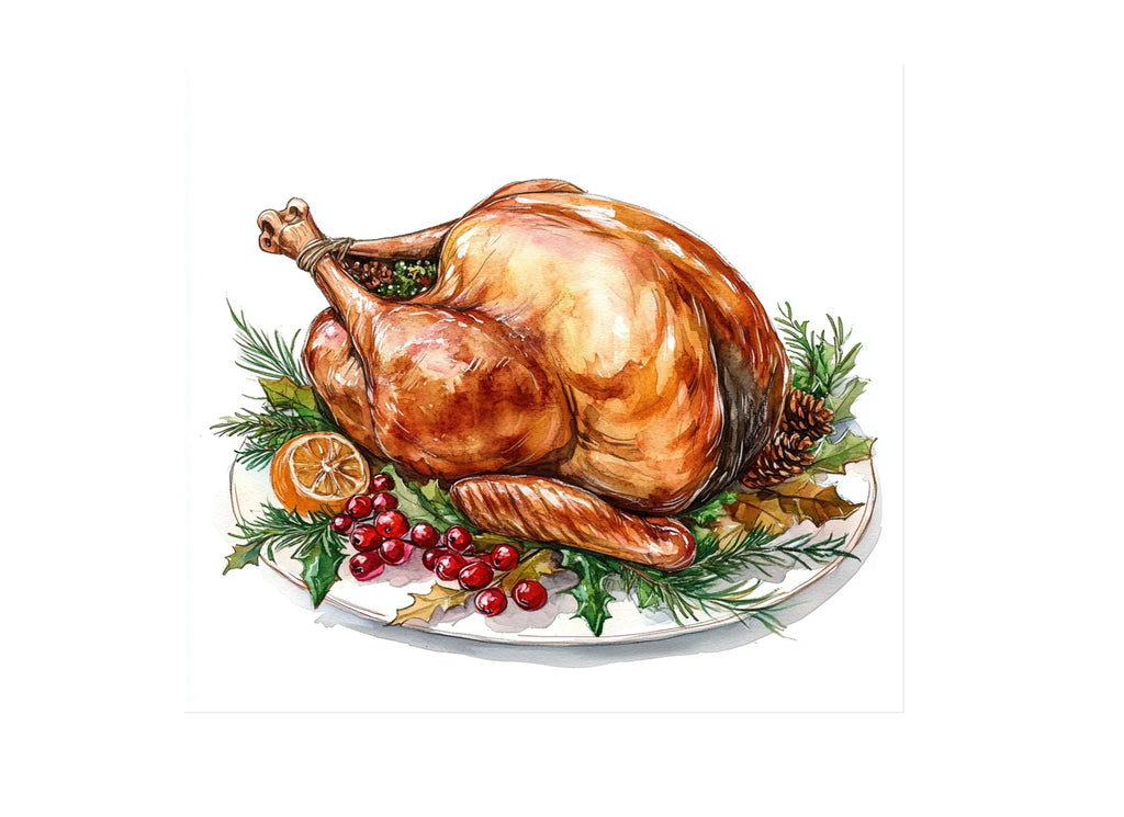 Roasted Turkey Thanksgiving Clipart Bundle