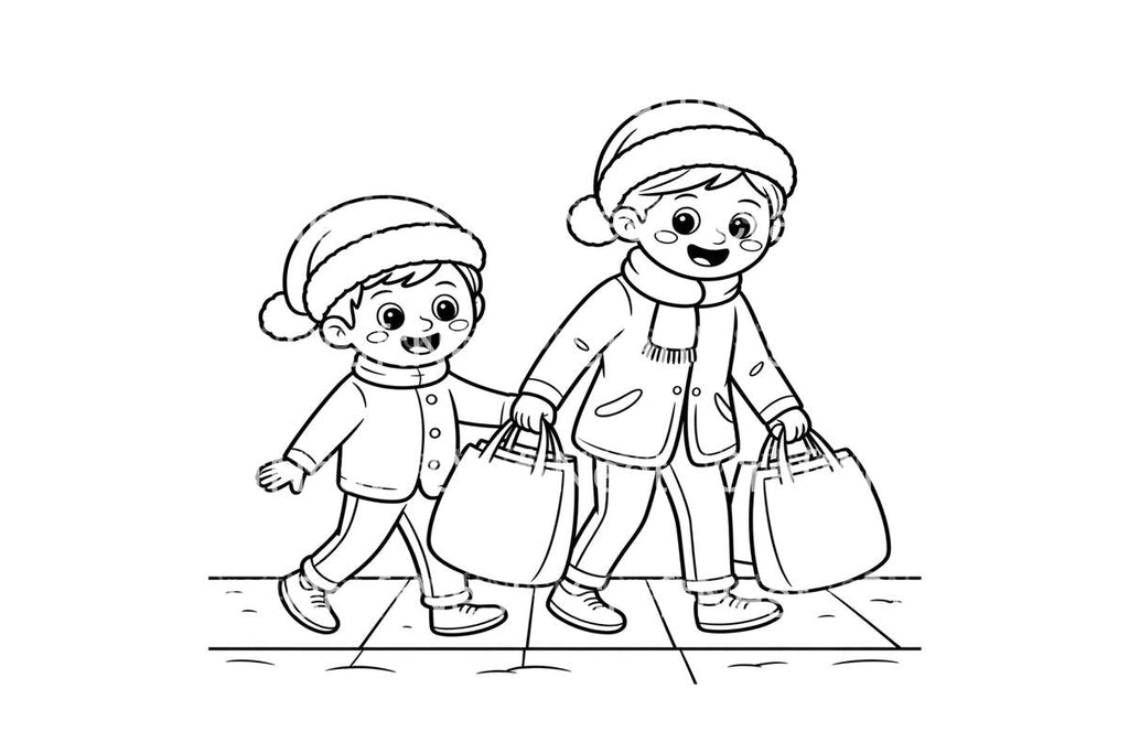 Christmas Shopping Fun Coloring Books