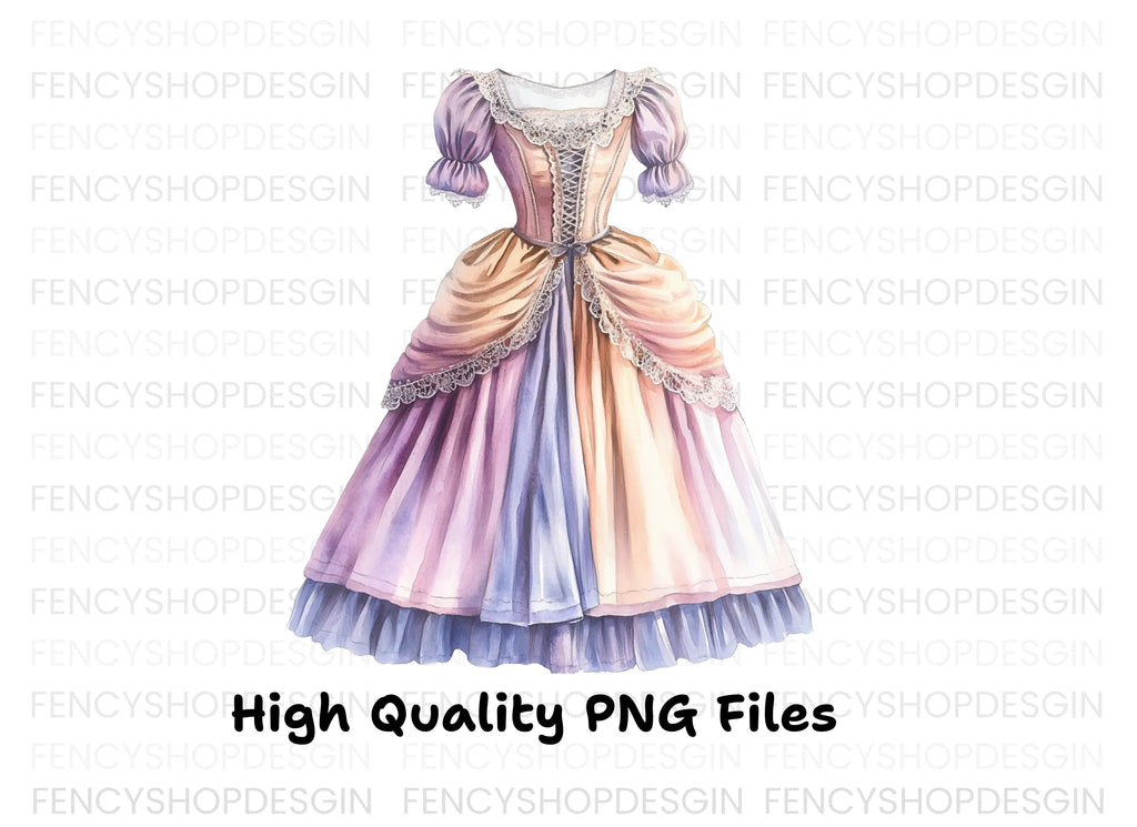 Regal Ball Gown Clipart Bundle
