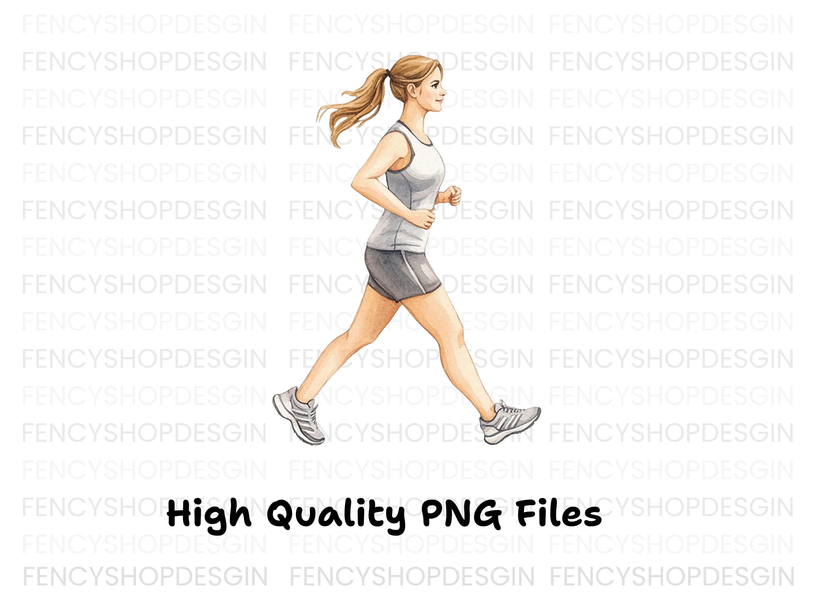 Dynamic Running Women Clipart Bundle