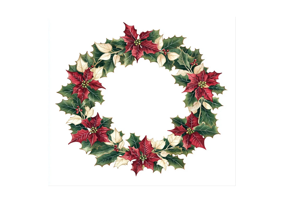 Poinsettia Wreaths Clipart Bundle