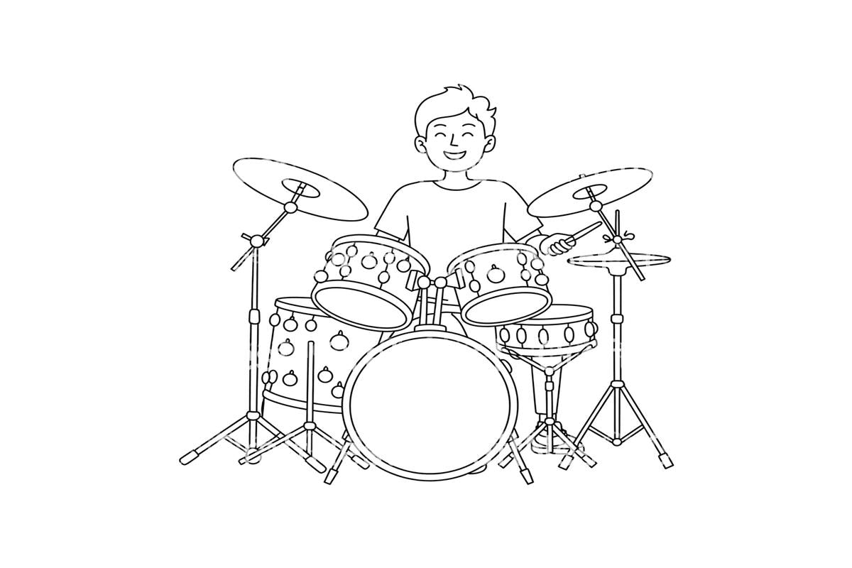 Christmas Drummer Kids Coloring Books