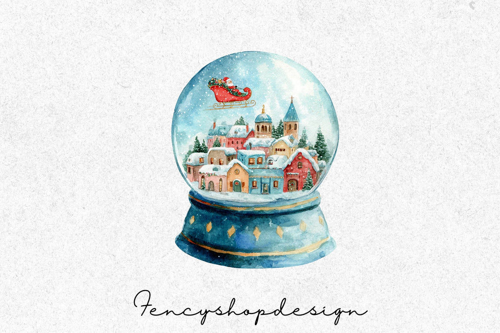 Winter Wonderland Snow Globe Clipart Bundle