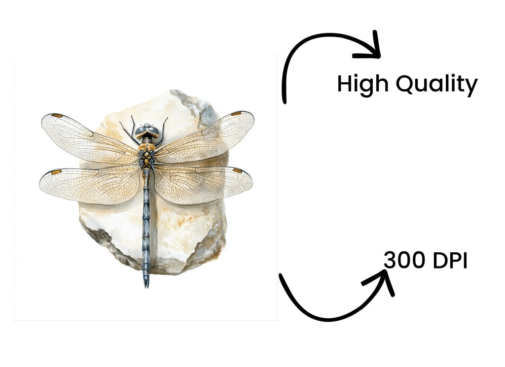 Dragonfly on Stone Clipart Bundle