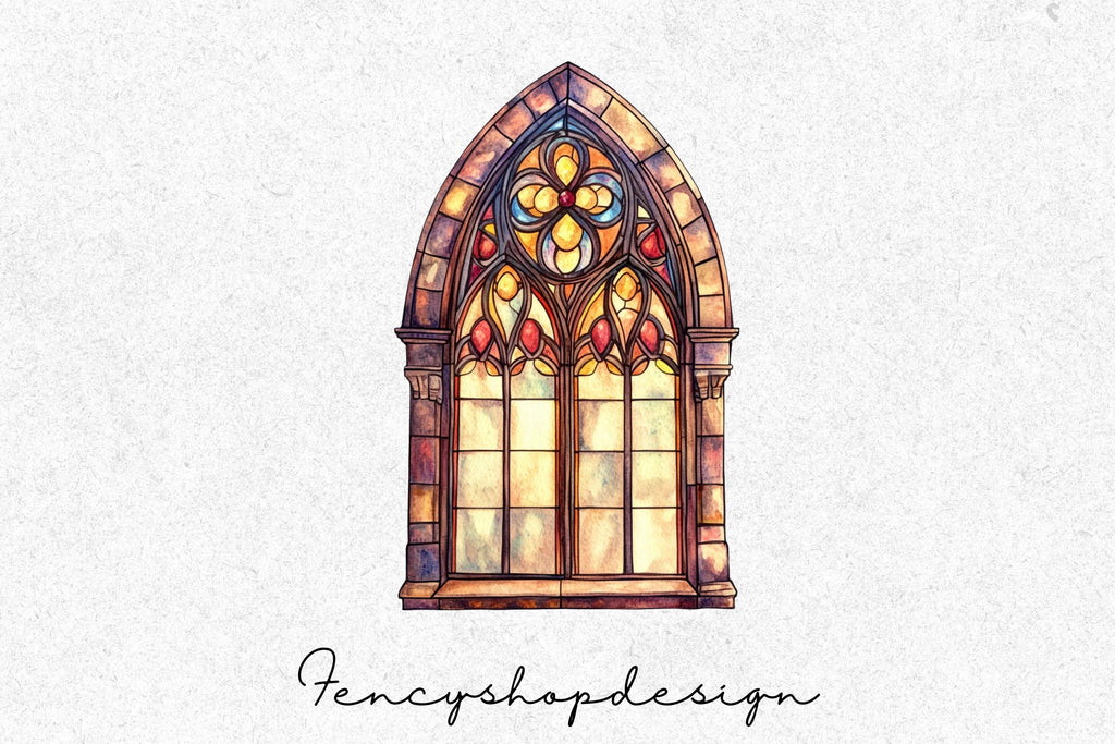 Stained Glass Windows Clipart Bundle
