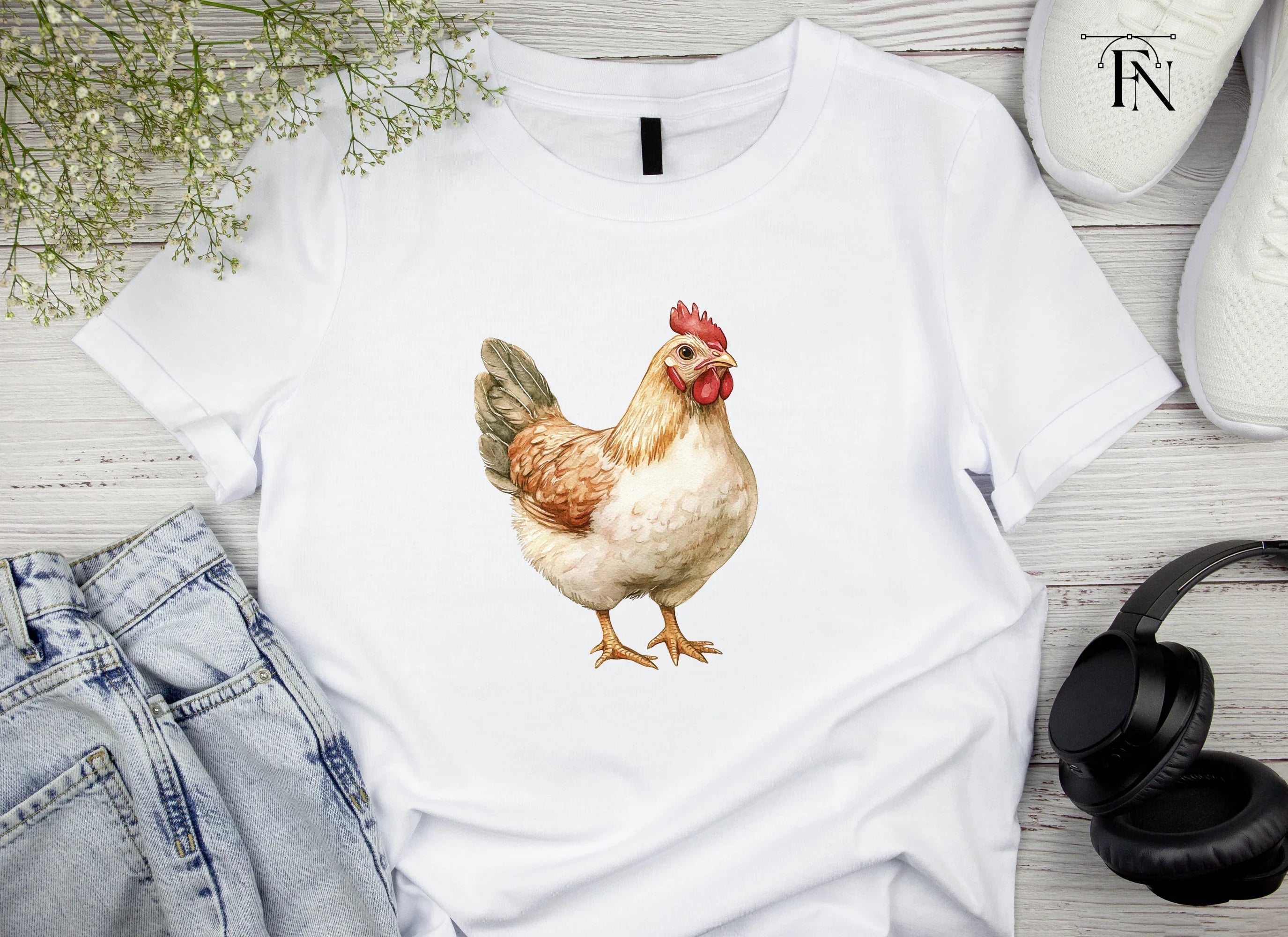 Brown Hen Farm Animal Clipart Bundle