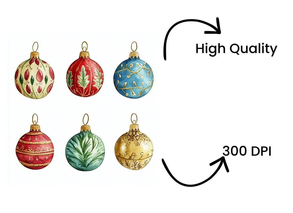 Christmas Ornaments Clipart Bundle