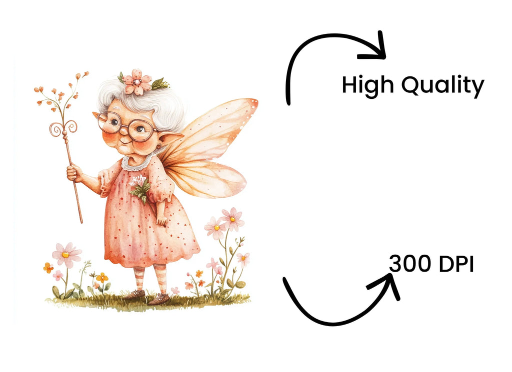 Elderly Fairy Clipart Bundle