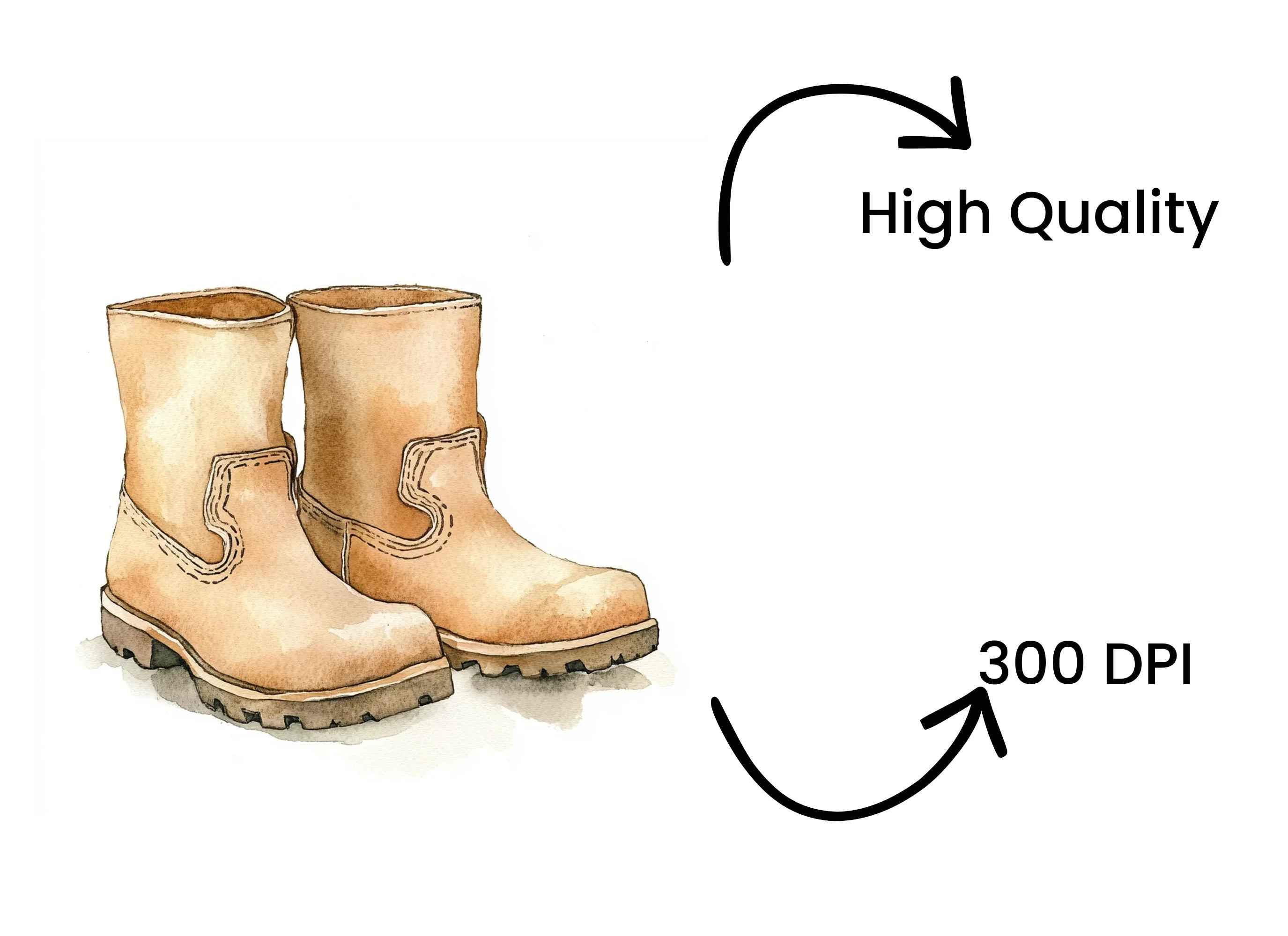 Beige Work Boots Clipart Bundle