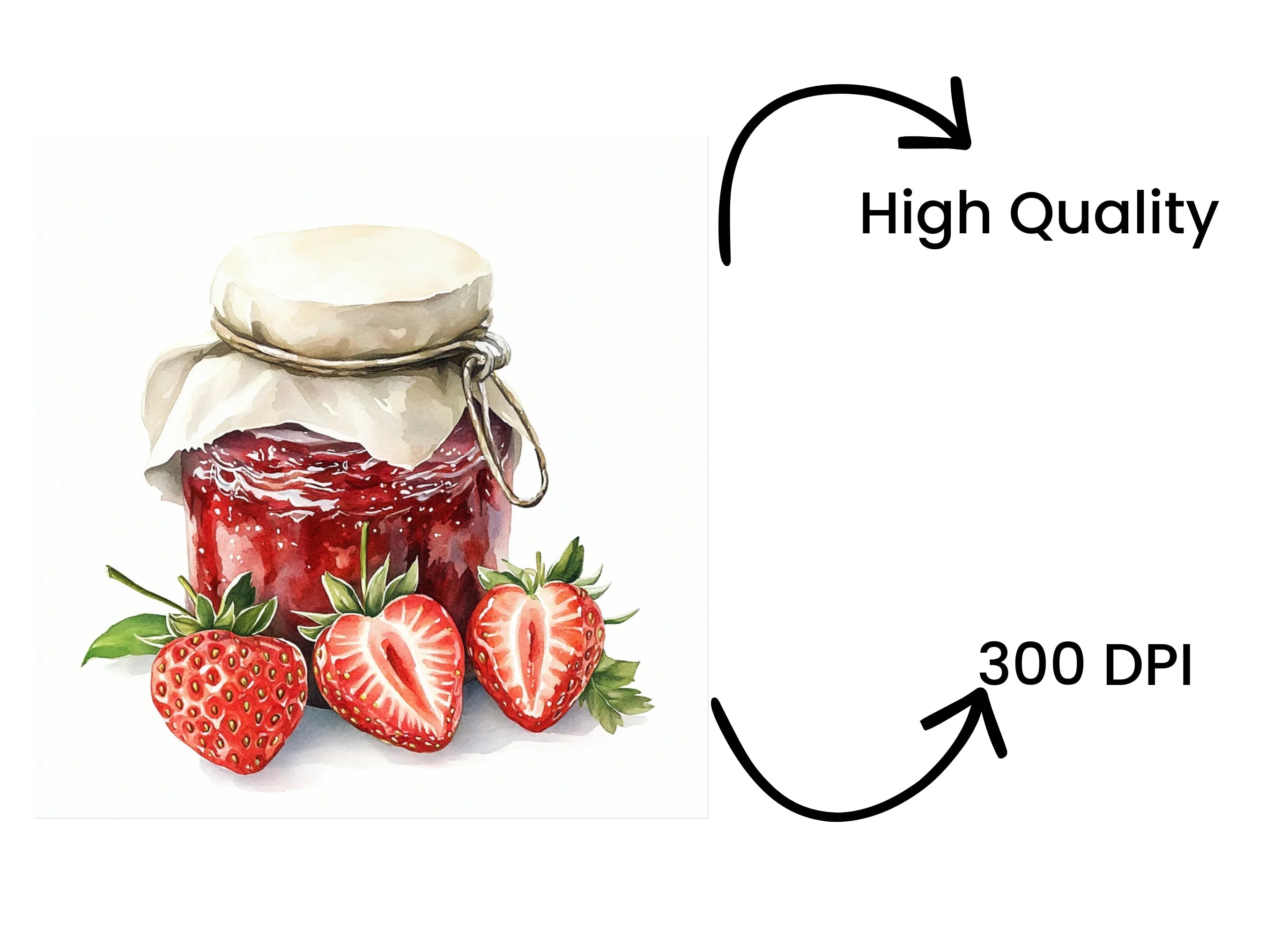 Strawberry Jam Jar Clipart Bundle