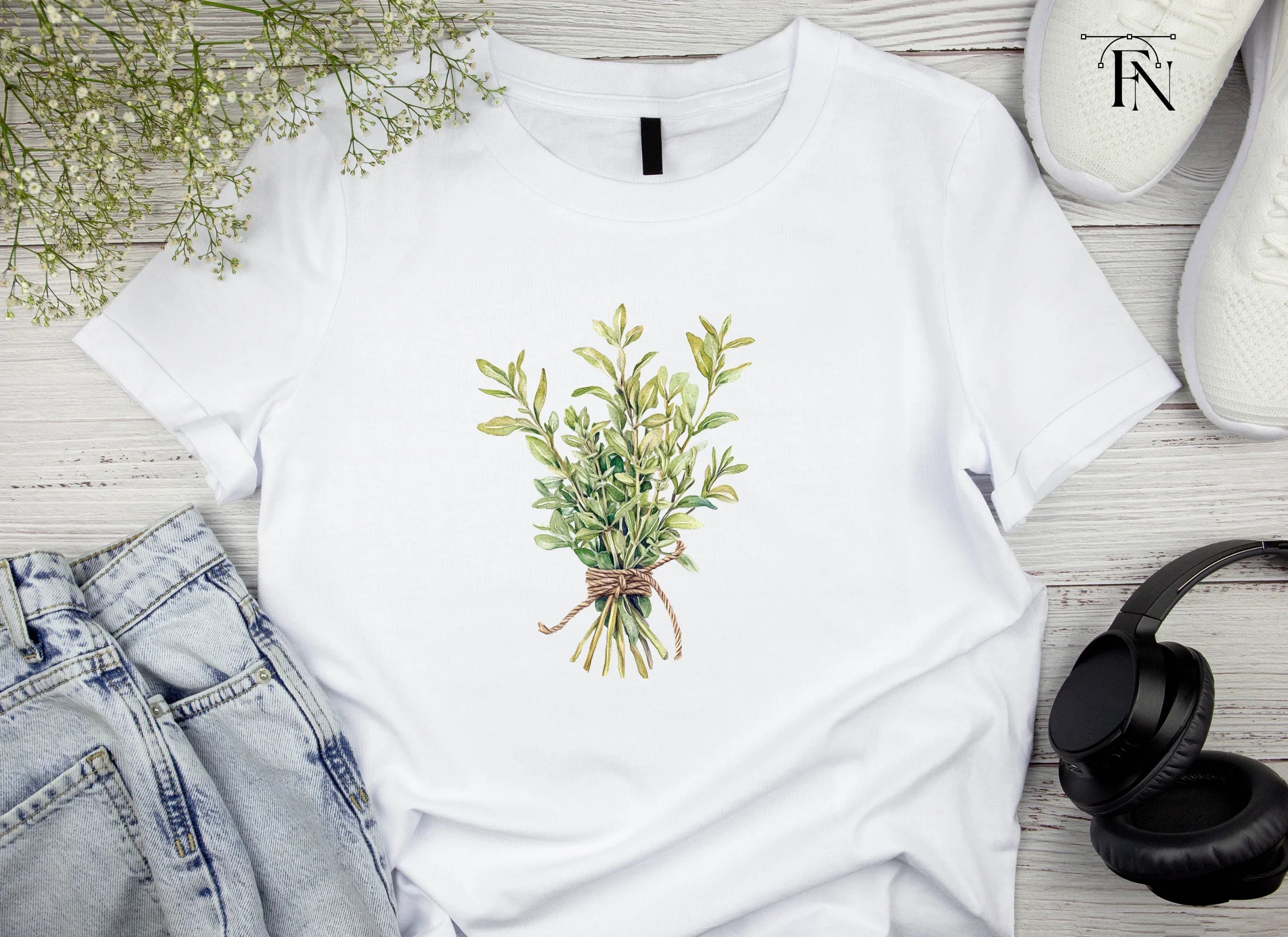 Rustic Herb Bundles Clipart Collection